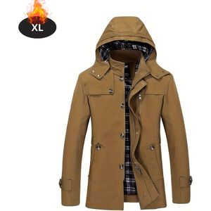 Bovista Mantel Heren - Tussenmantel - Jas - Mantelpakje - Trenchcoat - Overjas - Overcoat - Winter - Khaki - XS