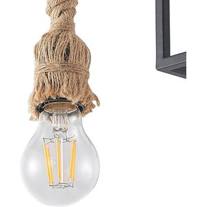 Lucande - plafondlamp - 3 lichts - staal, draad - H: 26.5 cm - E27 - zandzwart, lichtbruin