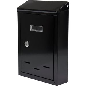 VOREL Brievenbus met 2 sleutels - zwart - 28,5x20x6 cm