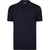 Jimmy Sanders - Tricot Polo Shirt - Navy - Korte Mouwen - Heren
