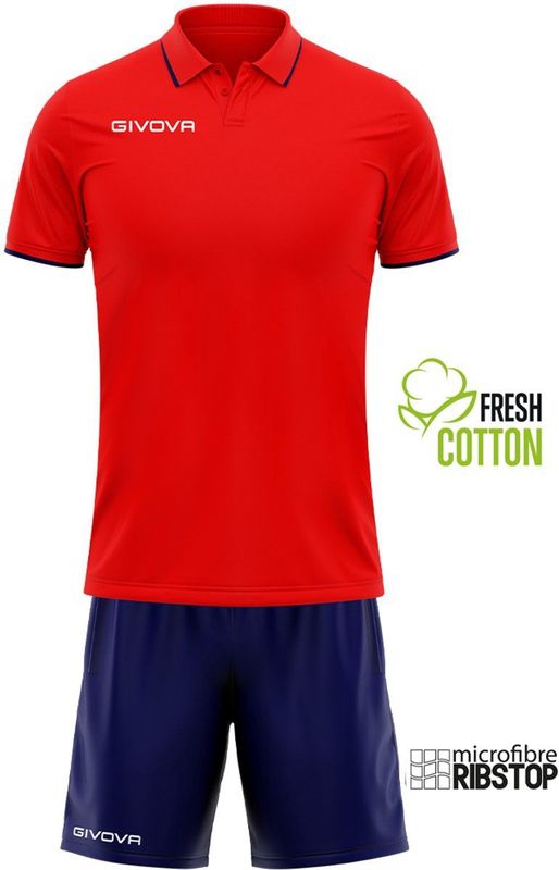 Givova - Street Kit - Polo Shirt en Korte Broek Set - Katoen en Microvezel Polyester
