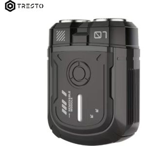 TRESTO Mecha-Stijl Scheerapparaat – Dual-Head – Magnetisch Design – IPX7 Waterdicht – Draadloos – Snelle & Comfortabele Scheerbeurt - Zwart