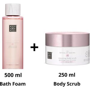 Rituals of Sakura - Combi Set- Body Scrub 250 ml + Bath Foam 500 ml + Gift bag + Scrub zakje