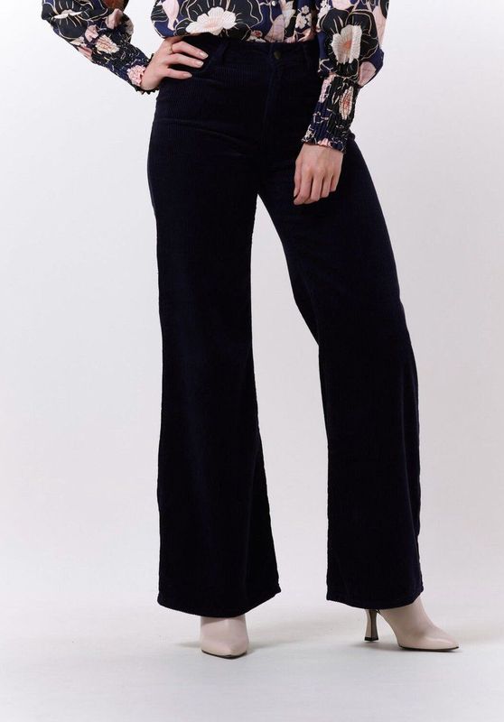 Fabienne Chapot Eva Cord Wide Leg Trousers Broeken Dames - Donkerblauw - Maat 25/34