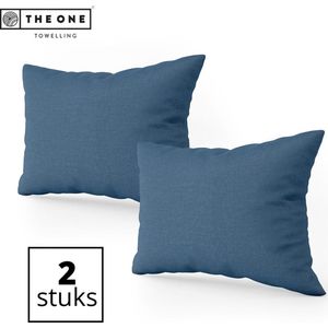 The One Bedding Kussenslopen set - Beddengoed - Katoen/Satijn - 60 x 70 cm - Indigo blauw- 2 Stuks