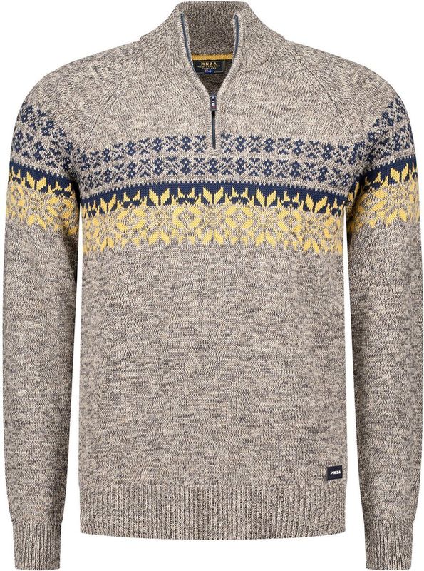 NZA - Ecru - Gebreide Trui - Half Zip Kraag - 100% Katoen