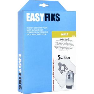 Easyfiks M20 stofzuigerzakken geschikt voor Miele GN - 5 stuks + 1 filter - voor cat & dog - classic c1 - complete c3 - complete c2