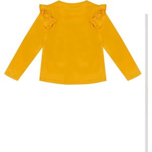 MOSTERDGELE T-SHIRT MET LANGE MOUWEN