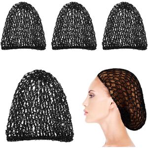 Katoenen driehoekige haarnetten - 4 stuks - voor lang en krullend haar - comfortabel en ademend