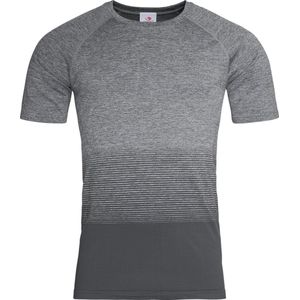 Stedman Heren Actief Naadloos Raglan Flow T-Shirt (Lichtgrijze overgang)