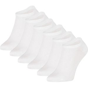 Bamboe sneakersokken - 6 paar - 43/45 - Wit