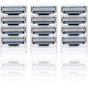 Set van 12 scheermesjes voor heren, compatibel met DuraComfort-scheermesjes, comfortabel en nauwkeurig scheren, reservemesjes met drievoudig lemmet voor veiligheidsscheermes