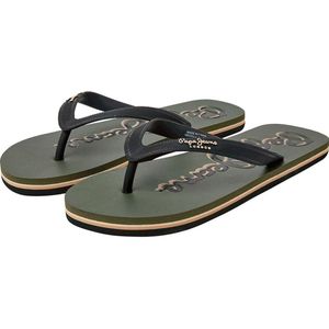 Pepe Jeans Bay Beach Logo Slippers Groen,Zwart EU 41 Man