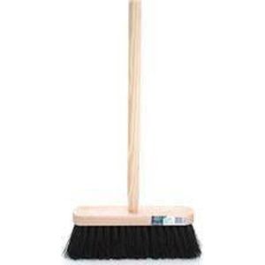 Bezem FSC 29cm, bassine zwartMM met steel 140cm