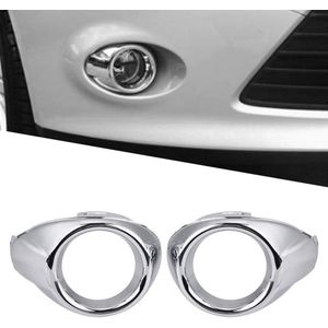 Duokon Paar Voorbumper Mistlamp Mistlamp Bezel Cover Trim voor Focus 2012-2014 Zilver