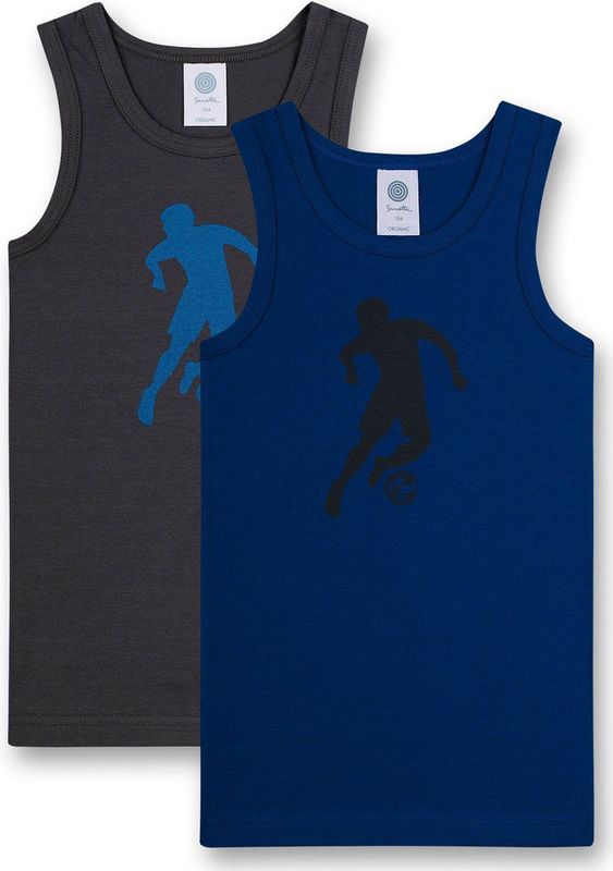 Sanetta - Onderhemd Set van 2 - Jongenshemden - Katoenmix