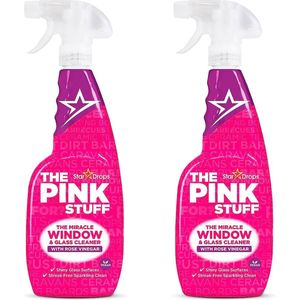 The Pink Stuff - Window & Glass Cleaner - Glassex - Raam - schoonmaakmiddel - allesreiniger - set van 2 flessen - Miracle Cleaner