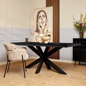 Eetkamertafel Milan - Zwarte eettafel - mangohout eettafel 200 cm