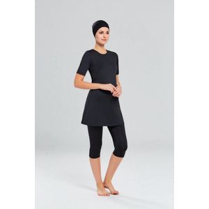 Burkini Adasea, muslim swimwear, dames , Neutral zwart, maat 34