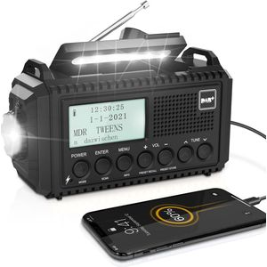 Noodradio Solar Opwindbaar - Noodradio Opwindbaar - Opwindbare Radio - Powerbank Zonne Energie