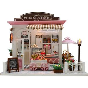 Hongda DIY Miniatuur Huisjes - Modelbouwpakket - Houten Modelbouw - Voor Volwassenen (14+) - Poppenhuis - DIY - Chocolatier - (Cocoa's Fantastic Ideas)