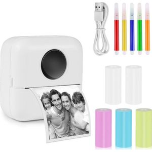 Coopi - Draagbare Fotoprinter - Mini Snapshot-Draadloos-Bluetooth-Thermisch-Voor Foto's-Labels-Memo's - Wit
