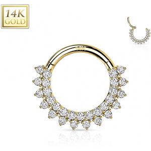 14kt piercing ring Marquise rond 1.2x8