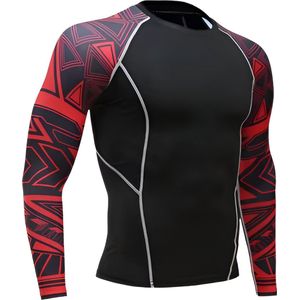 WoYoW® - Mannen Fleece Ski Thermisch T-shirt - Compressie - Winter Warm Kompres Lange Mouwen Top - Warmte - XS - Rood