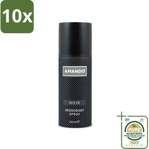 10 x Amando - Noir - Deodorant - Spray - 150 ml - Grootverpakking - Amando Noir Deodorant Spray - Mannen Deodorant - Geur Deodorant - Deodorant Spray - Geur Spray
