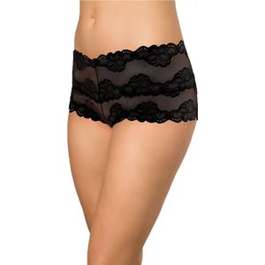 Nina von C - Floral - Kanten Dames Heup Ondergoed - Zwart - Katoenen Kruisje