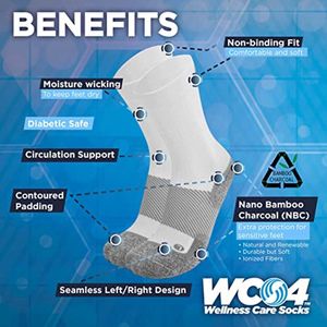Wellness Zorg Sokken voor Diabetes en Gevoeligheid - Lichte Gradiënt Compressie, Zacht en Vochtafvoerend, Wit
