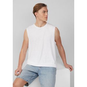 Tanktop - Slubgarentextuur - Zwart - Katoen