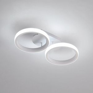 Delaveek-Dubbele cirkel LED plafondlamp - 22W 1650LM - Koel Wit 6000K - Aluminium - Voor Keuken, Woonkamer en Badkamer