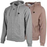 2-Pack Donnay - Sweatvest met capuchon (Bruce) - Sportvest - Heren - Silver-marl/Taupe-grey (726) - maat S