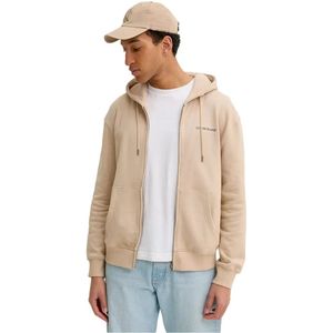 Guess - Hooded Zip-Up Vest - Beige - Katoen