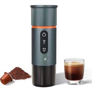 Equivera Draagbare Espressomachine - Draagbare Espressomachine - Elektrische Espressomachine - Espressomachine - Draadloze Espressomachine - Mini Koffiezetapparaat - Draagbare Koffiezetapparaat - Makkelijk voor Onderweg