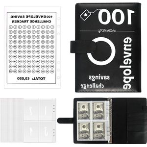 100 enveloppen uitdaging - binder 100 enveloppen uitdagingsmap - huishoudboek budgetplanner A5 zwart