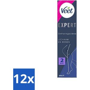 Veet Expert Ontharingscrème Benen 200 ml - Voordeelverpakking - 12 stuks
