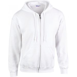 Sweatshirt Heren S Gildan Lange mouw White 50% Katoen, 50% Polyester