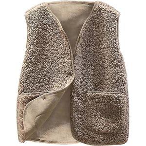 Dames Teddy Vest Mouwloos Fleecevest Licht Casual Bontvest voor Herfst en Winter