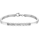 The Jewelry Collection Armband Zirkonia 4,5 mm 18,5 cm - Zilver