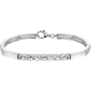 The Jewelry Collection Armband Zirkonia 4,5 mm 18,5 cm - Zilver