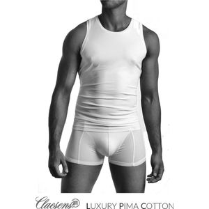 Claesen's Cls No.1 singlet (1-pack), heren Pima Singlet, wit