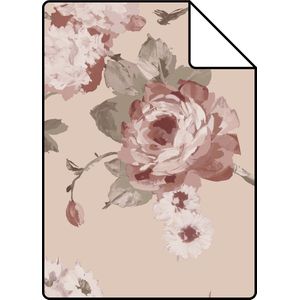 Proefstaal ESTAhome behang vintage bloemen roze - 26,5 x 21 cm - 139476-S