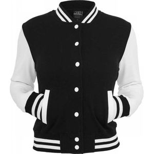 Urban Classics - 2-Tone Sweat College jacket - M - Zwart/Wit
