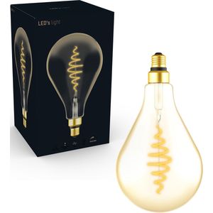 LED's Light Dimbare LED Filament lamp E27 - Goud Peer 29 cm - Extra warm wit licht - PS160