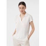 comma - Poloshirt - Korte Mouwen - Linnenblend