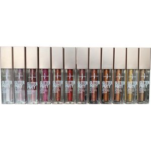 Lovely Pop Cosmetics - Set van 12 - Vloeibare Oogschaduw - Metallic - Glanzend - Glitter - Wit - Roze - Koper - Rood Roze - Brons - Goud Tinten