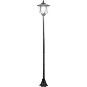 RM Store® - Staande Buitenlamp - Straatlantaarn - LED Verlichting - Met Zonnepaneel - Zwart - 26.5 x 26.5 x 177 cm.