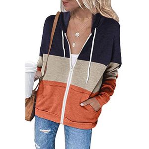 Dames Fleece Hoodie met Ritssluiting en Lange Mouwen - Casual Sweatjack voor Herfst en Winter